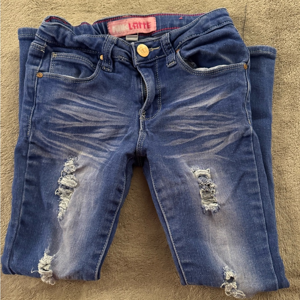 Latte Kids Blue Distressed Jeans
